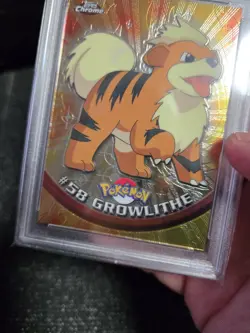 PSA 10 2000 Pokemon Game Topps Chrome Growlithe TV Rare Base Series 1 GEM MINT - Image 4