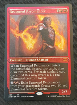 MTG Seasoned Pyromancer Foil Etched Borderless Double Masters 2022 2X2 #454 NM - Image 1