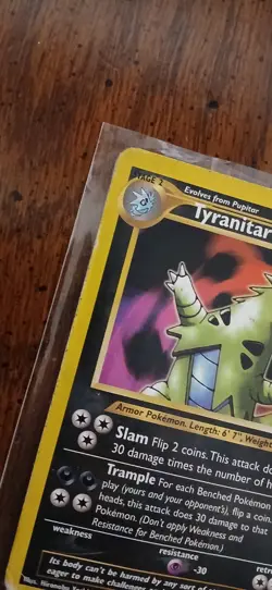 Pokemon 3 Rare 2001 WOC Vintage Neo Cards Tyranitar Houndoom Sneasel SeePics4Con - Image 4