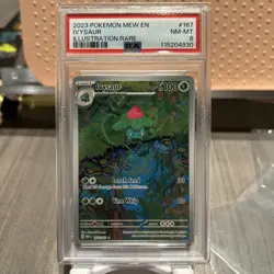 Pokemon TCG Ivysaur Holo Card 167/165 Scarlet & Violet 151 PSA 8 - Image 1