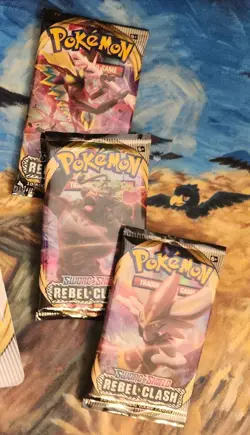 Lot Of 3 Pokemon Rebel Clash Booster Packs 820650806810 - Image 3