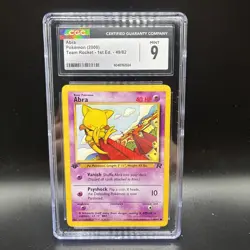 CGC 9 MINT Abra Team Rocket 1st Edition 49/82 Pokemon Card Vintage - Image 1