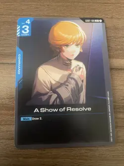 Gundam Card Game Singles GD01-100 U A Show of Resolve New Type Rising - Image 1