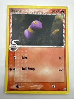 Ekans 47/101 Delta Species - EX Dragon Frontiers Pokemon Card Common Yuka Morii - Image 1