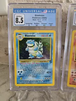 CGC 8.5 Pokemon Base Set 2 Holo 3-Card Lot Charizard 4/130 Blastoise 2/130 - Image 2