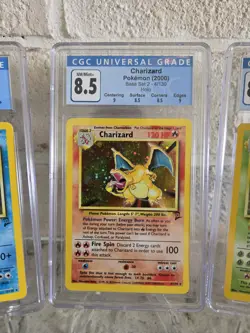 CGC 8.5 Pokemon Base Set 2 Holo 3-Card Lot Charizard 4/130 Blastoise 2/130 - Image 4