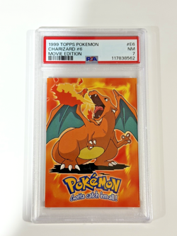 1999 Topps Pokemon The Movie Charizard #6 PSA 7 NM – Base Non-Holo Graded Card - Image 1