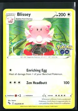 2022 Sword & Shield - Pokemon GO Blissey #52 Holo Rare Pokemon Card - Image 1
