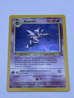 Haunter 6/62 Fossil Unlimited Holo Rare 50 HP Stage 1 English Pokemon TCG Card - Image 1