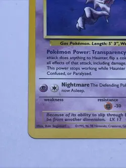 Haunter 6/62 Fossil Unlimited Holo Rare 50 HP Stage 1 English Pokemon TCG Card - Image 5