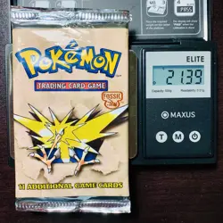 Pokemon Fossil Unlimited Booster Pack Sealed Zapdos Art 1999 WOTC 21.39g-HEAVY - Image 1
