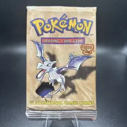 EMPTY Unlimited Fossil Booster Pack - Aerodactyl Artwork - No Pokemon Cards - Image 1