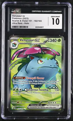 Venusaur ex 2023 Pokemon Scarlet & Violet 151 CGC 10 #182 - Image 1
