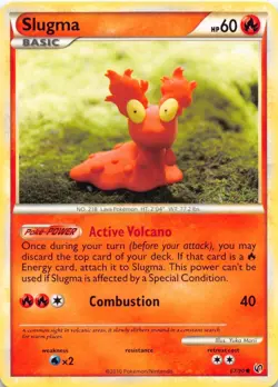 Slugma 67/90 Common HGSS Undaunted Pokemon Lightly Played - Image 1