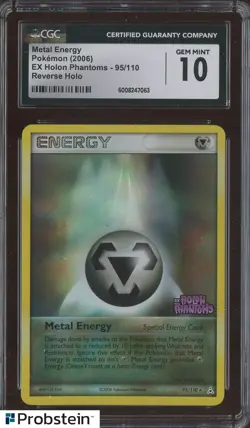 2006 Pokemon Ex Holon Phantoms #95/110 Metal Energy Reverse Holo CGC 10 GEM MINT - Image 1