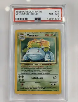 1999 POKEMON BASE SET UNLIMITED #15 VENUSAUR-HOLO PSA 8 - Image 3