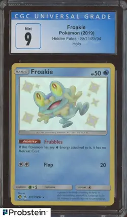 2019 Pokemon Hidden Fates #SV11 Frokie Holo CGC 9 MINT - Image 1