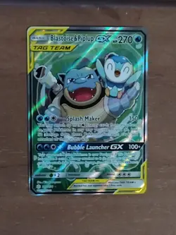 Blastoise & Piplup GX (Alternate Full Art) #215/236 SM- Cosmic Eclipse Near Mint - Image 1