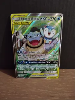 Blastoise & Piplup GX (Alternate Full Art) #215/236 SM- Cosmic Eclipse Near Mint - Image 2