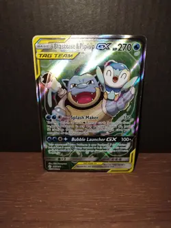 Blastoise & Piplup GX (Alternate Full Art) #215/236 SM- Cosmic Eclipse Near Mint - Image 4