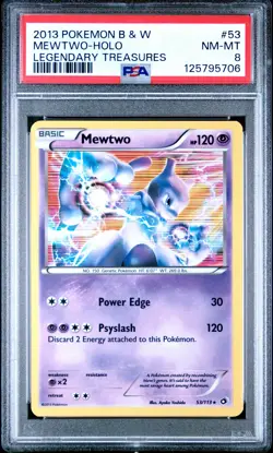 Mewtwo Holo 53/113 Legendary Treasures Pokemon PSA 8 - Image 1