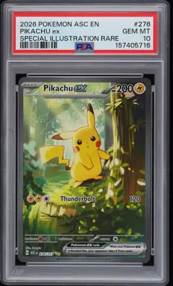 Pokemon Pikachu ex 276/217 PSA 10 Ascended Heroes SIR - Image 1