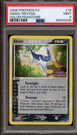 Pokemon Absol EX Holon Phantoms Reverse Holo Rare #18 PSA 9 Mint - Image 1