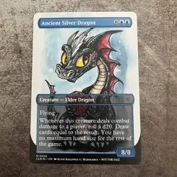 Ancient Silver Dragon - Custom Art MTG Magic The Gathering Playtest Card - Image 1