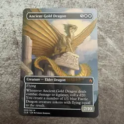 Ancient Gold Dragon - Custom Art MTG Magic The Gathering Playtest Card - Image 1