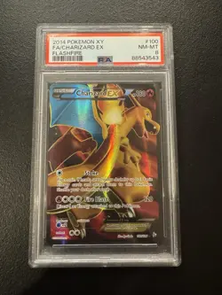 2014 POKEMON XY FLASHFIRE #100 FULL ART/CHARIZARD EX PSA 8 - Image 1