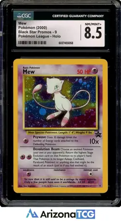 Pokemon 2000 Mew #9 Pokemon League Holo Black Star Promo CGC 8.5 - Image 1