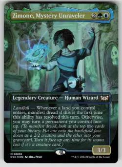 Zimone, Mystery Unraveler (Borderless) Foil Duskmourn: House of Horror 8 MTG NM - Image 1
