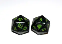2 Green Final Fantasy MTG Magic the Gathering Spindown d20s dice - Image 1