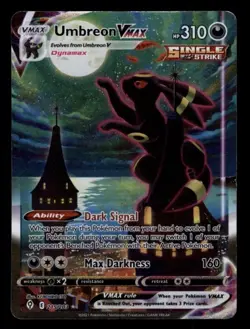 UMBREON VMAX 2021 POKEMON EVOLVING SKIES SECRET RARE MOONBREON 215/203 MOD PLAY - Image 1