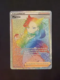 Pokemon TCG Sword & Shield: Marnie 208/202 Secret Rare NM - Image 1