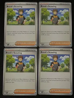 4x Brock's Scouting 146/159 SV: Journey Together Pokemon Playset x4 NM - Image 1