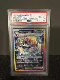 2025 Vaporeon ex 149/131 SIR Prismatic Evolutions PSA 10 - Image 3