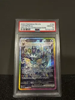 2025 Vaporeon ex 149/131 SIR Prismatic Evolutions PSA 10 - Image 4