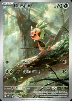 Chespin 087/086 Holo Illustration Rare Chaos Rising Pokemon Near Mint - Image 1