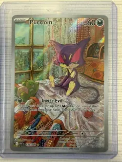 Pokemon Purrloin Illustration Rare Full Art Holo 136/086 SV: White Flare - Image 1