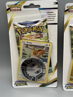 Brilliant Stars Eevee/Flapple Lot of 2 Single pack Checklane Blister Set Booster - Image 2
