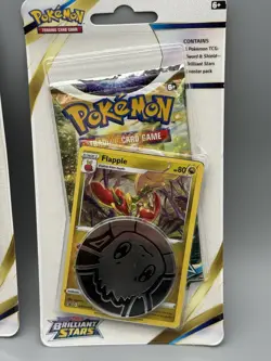 Brilliant Stars Eevee/Flapple Lot of 2 Single pack Checklane Blister Set Booster - Image 4