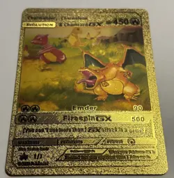 Charmander,Charmeleon,Charizard GX Gold Foil Pokemon Card 450hp 90-500dmg - Image 3