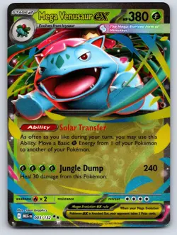Mega Venusaur ex 003/132 Double Rare Mega Evolution Pokemon Holo Near Mint - Image 1