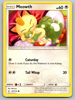 Meowth 147/214 Common Unbroken Bonds Pokemon Near Mint - Image 1
