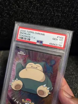 PSA 10 2000 Pokemon Game Topps Chrome Snorlax TV Rare Base Series 2 GEM MINT 143 - Image 3