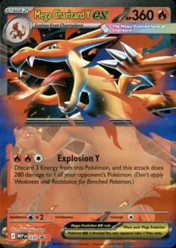 Mega Charizard Y ex 030 Holo Promo ME: Mega Evolution Promo Pokemon Holo NM - Image 1