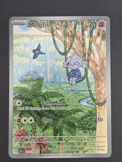 Meditite - 153/142 Illustration Rare SV07: Stellar Crown Pokemon TCG Near Mint - Image 1