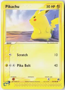 Pikachu 72/100 Common Sandstorm Pokemon Heavily Played - Image 1