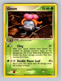 Gloom 35/101 Uncommon Hidden Legends Pokemon Damaged Yuka Morii - Image 1